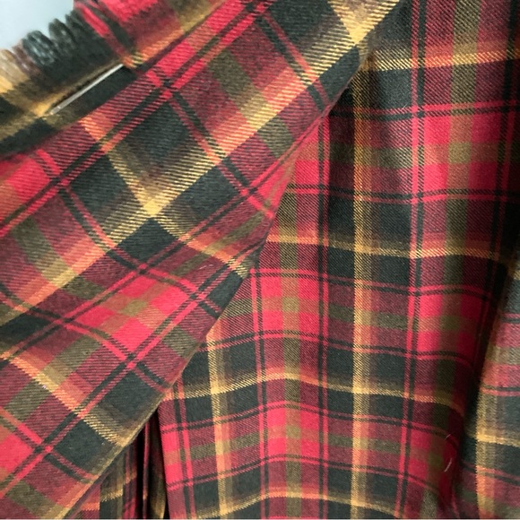 Womens Tartan Plaid Skirt Red Midi Length Size M - Picture 6 of 9